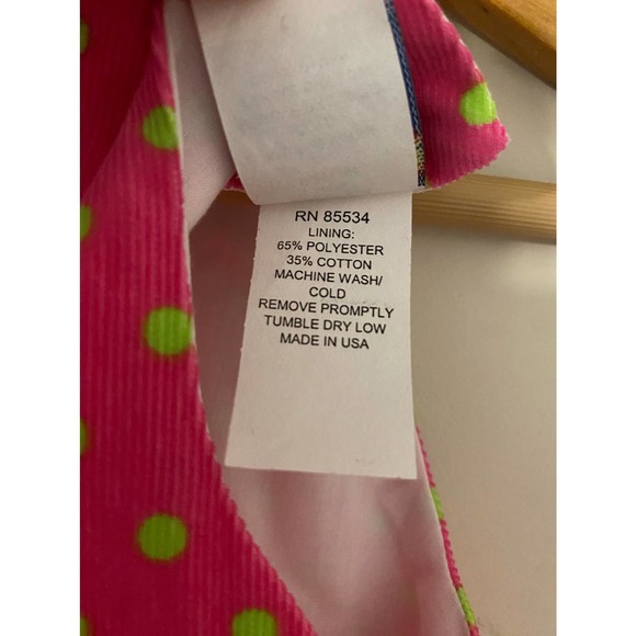 Bailey Boys pink whale cord jumper dress lime green polka dots size 6 - Picture 4 of 7